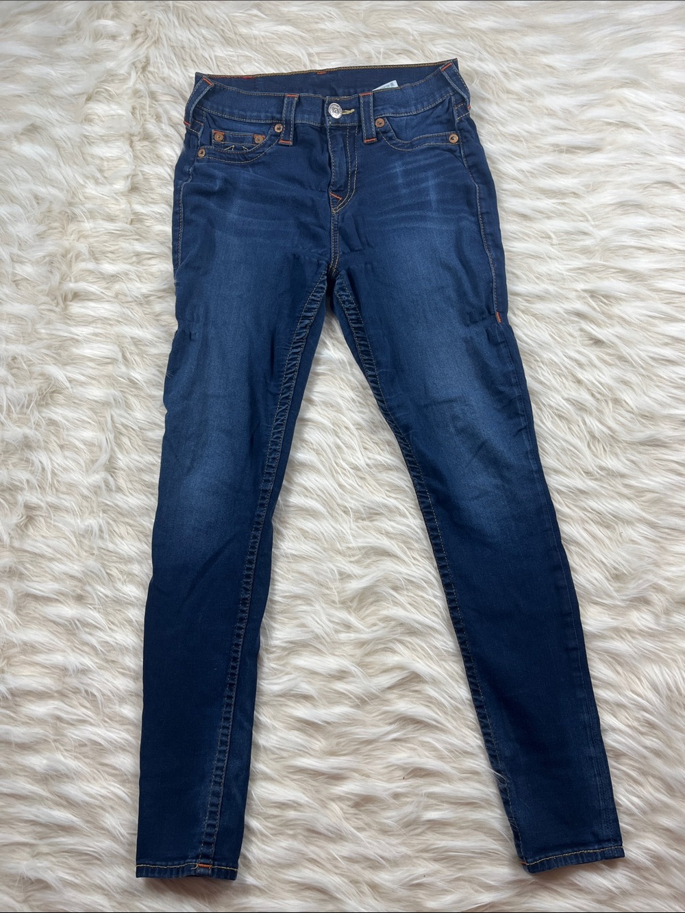 True Religion Super Skinny Western Jeans 28x29 Skinny Medium Wash